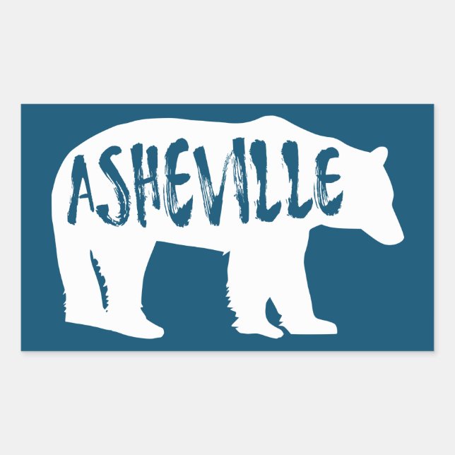 Adesivo Retangular Asheville Bear (Frente)