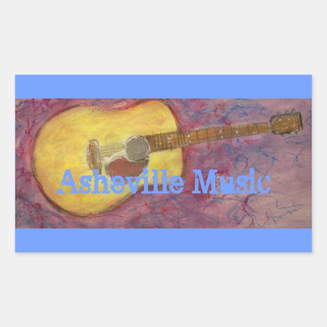 Adesivo Retangular Asheville Music (Frente)