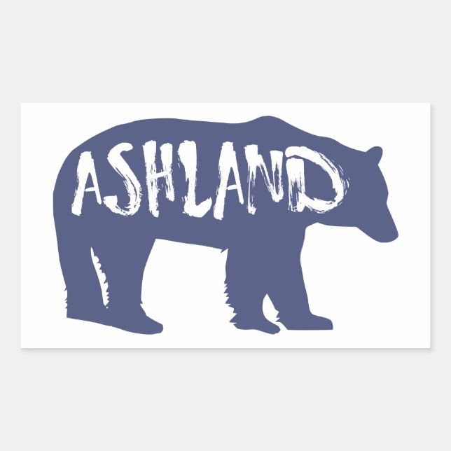 Adesivo Retangular Ashland Oregon Bear (Frente)