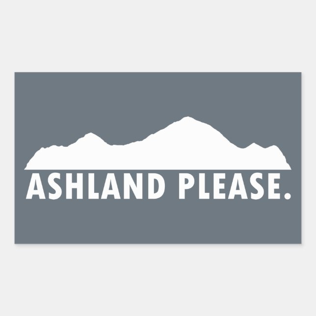 Adesivo Retangular Ashland Oregon, por favor (Frente)