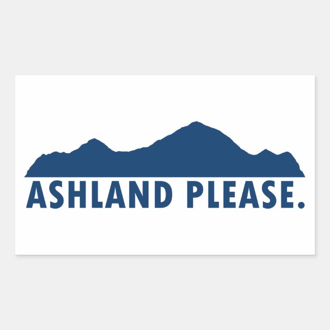 Adesivo Retangular Ashland Oregon, por favor (Frente)