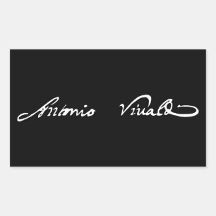 Adesivo Retangular assinatura autógrafo de Antonio Vivaldi música clá