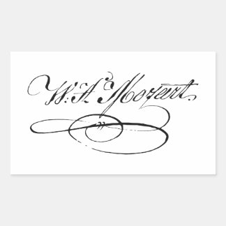 Adesivo Retangular assinatura autógrafo Wolfgang Amadeus Mozart cláss