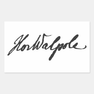 Adesivo Retangular Assinatura de Horace Walpole