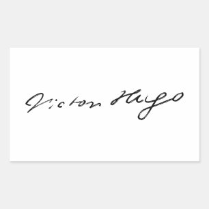 Adesivo Retangular assinatura de Victor Hugo autógrafo escritor cultu