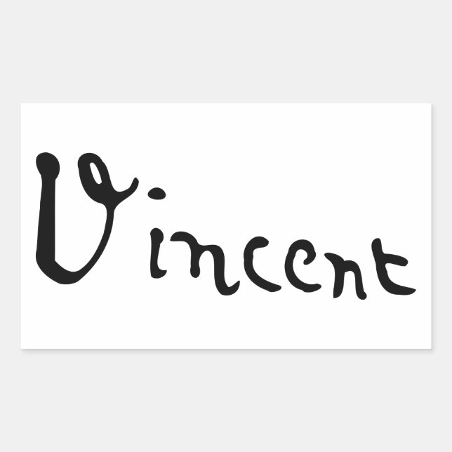 Adesivo Retangular Assinatura de Vincent Van Gogh (Frente)