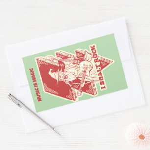 Adesivo Retangular Assistente tocando violão