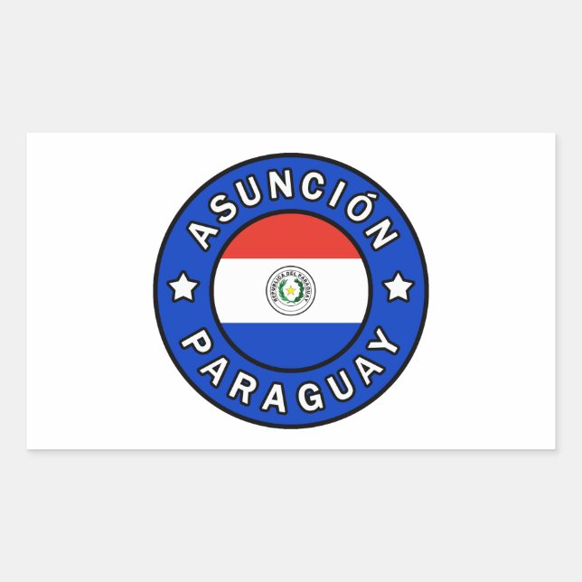 Adesivo Retangular Assunção Paraguai (Frente)