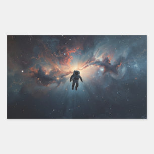 Adesivo Retangular astronauta solitário flutuando pela vastidão