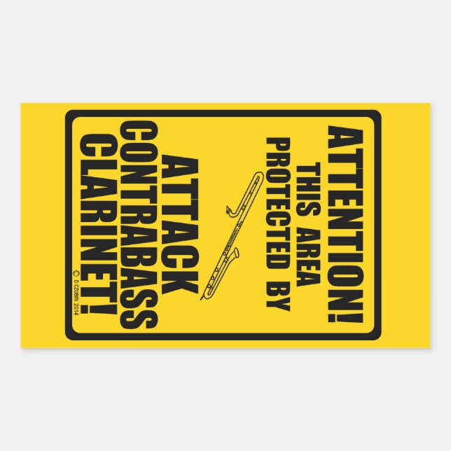 Adesivo Retangular Atacar Contrabass Clarinet (Frente)