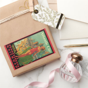 Adesivo Retangular Atlantic City Resort, Pensilvânia Railroad Viagem