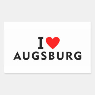 Adesivo Retangular Augsburg Alemanha cidade do amor coração como viaj