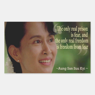 Adesivo Retangular Aung San Suu Kyi Sticker