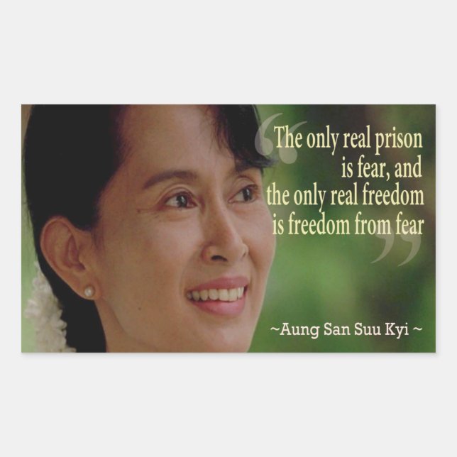 Adesivo Retangular Aung San Suu Kyi Sticker (Frente)