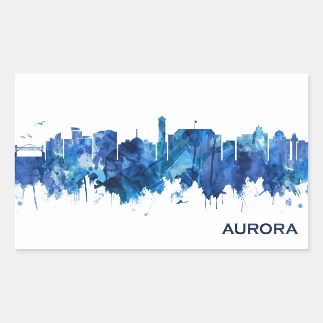 Adesivo Retangular Aurora Colorado Skyline Blue (Frente)