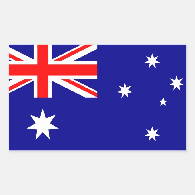 Adesivo Retangular Aussie Flag Stickers (Frente)