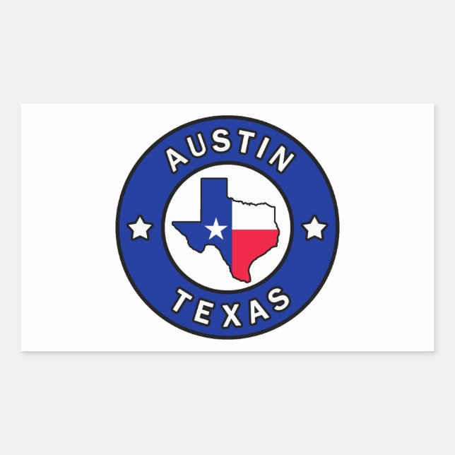 Adesivo Retangular Austin Texas (Frente)