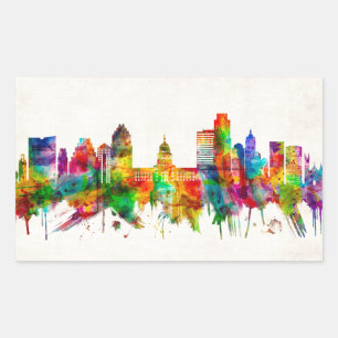 Adesivo Retangular Austin Texas Skyline