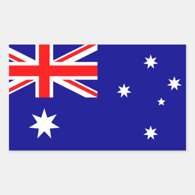Adesivo Retangular AUSTRÁLIA: Bandeira da Austrália (Frente)
