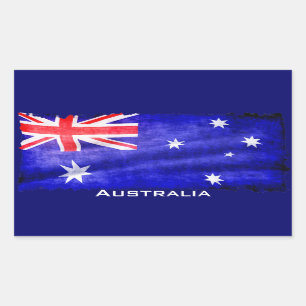 Adesivo Retangular Australiano, Aussie Flag, Downunder Patriotic Flag