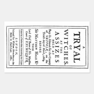 Adesivo Retangular Authenticated Witch Trials Poster