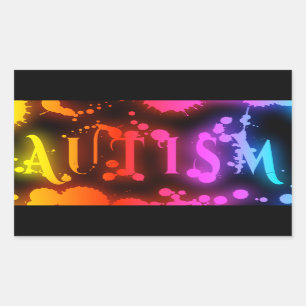 Adesivo Retangular Autismo Retângulo Stickers