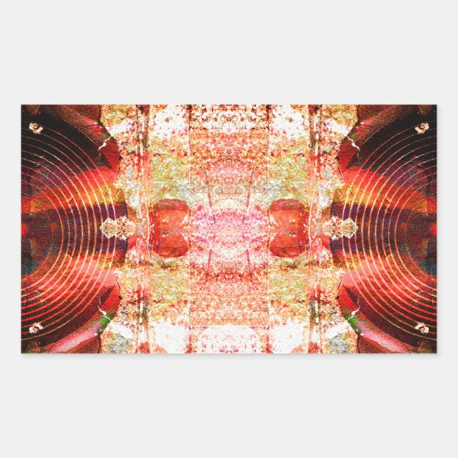 Adesivo Retangular Auto-falantes de áudio do Hot Grunge (Frente)