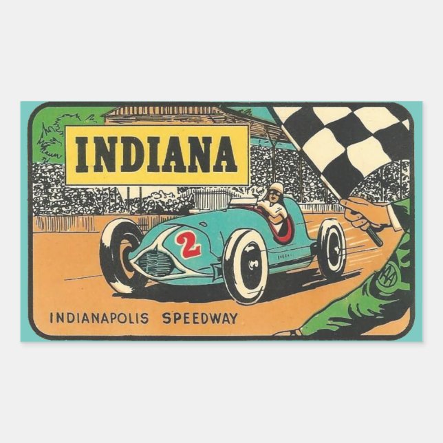 Adesivo Retangular Autoadesivos Indianapolis Speedway Indiana (Frente)