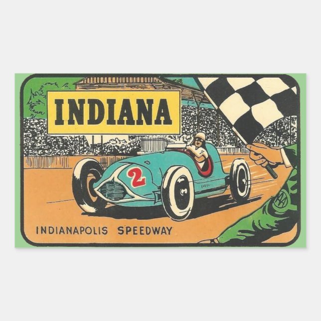 Adesivo Retangular Autoadesivos Indianapolis Speedway Indiana (Frente)