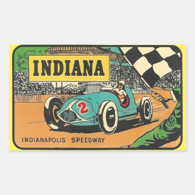 Adesivo Retangular Autoadesivos Indianapolis Speedway Indiana (Frente)
