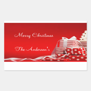 Adesivo Retangular Autocolantes/presentes de Natal personalizados