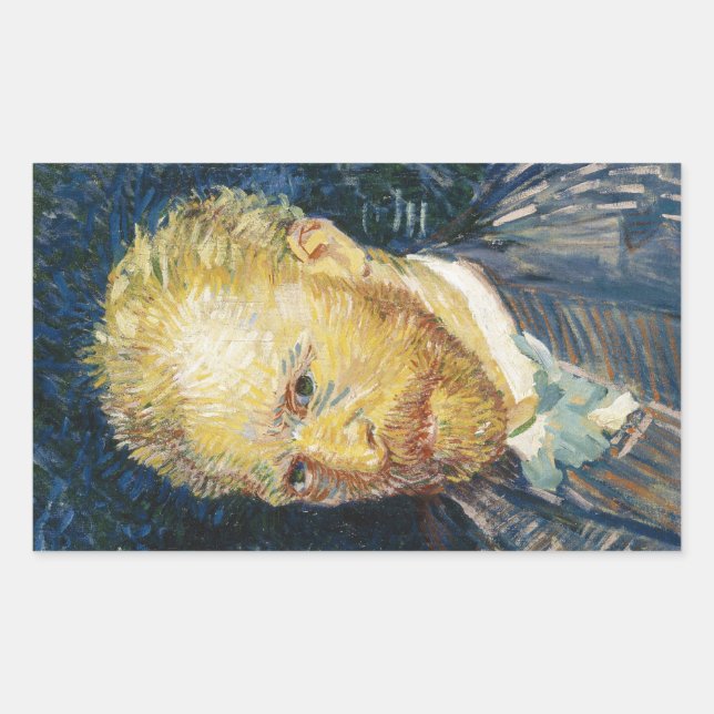 Adesivo Retangular Autorretrato da pintura de arte Vincent van Gogh (Frente)