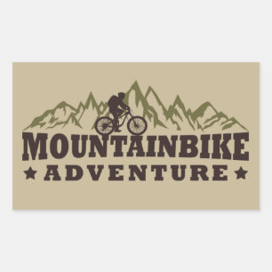 Adesivo Retangular aventura da mountain bike