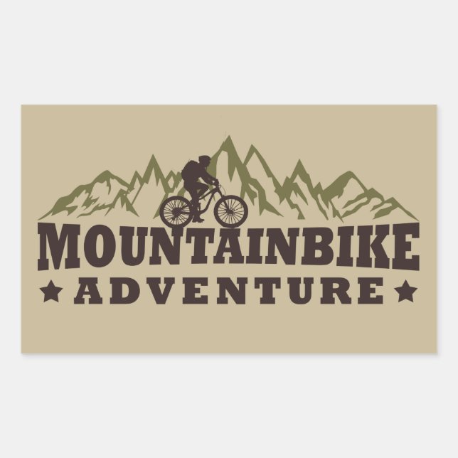 Adesivo Retangular Aventura de Bicicleta de Montanha - Bicicleta de M (Frente)