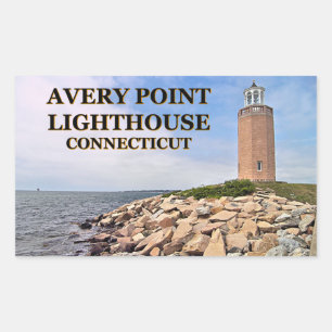 Adesivo Retangular Avery Point Lighthouse, CT Passport Stickers