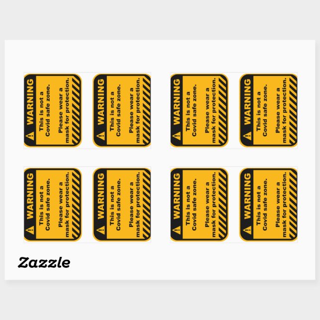 Adesivo Retangular Aviso Carimbo de papel de área de codificação (Folha)