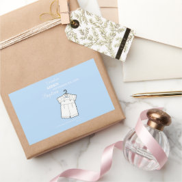 Adesivo Retangular Avô de batismo personalizado com o bebê azul