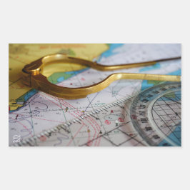 Adesivo Retangular Avonturen beleven en bestemming zoeken op kompas.