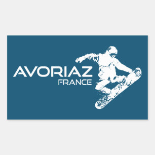 Adesivo Retangular Avoriaz France Snowboard der
