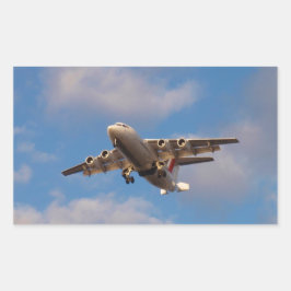 Adesivo Retangular Avro RJ85 Jet pousando