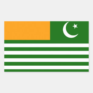 Adesivo Retangular Azad Kashmir - símbolo do Estado de bandeira Paqui