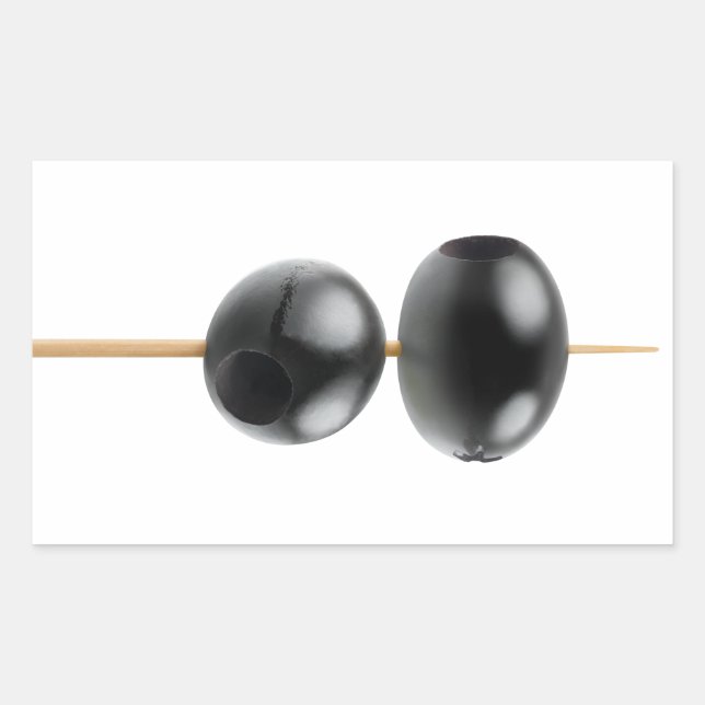 Adesivo Retangular Azeitona negra com torção (Frente)