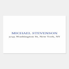 Adesivo Retangular Azul clássico especial único branco