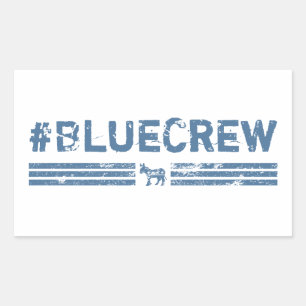 Adesivo Retangular Azul Crew Democrat
