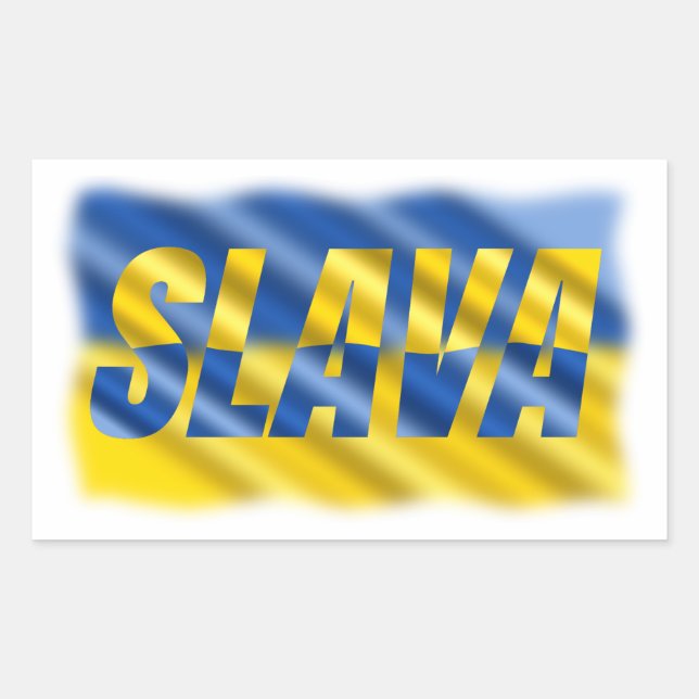 Adesivo Retangular Azul e Amarelo Ucrânia Inspiração Sem guerra de Pa (Frente)