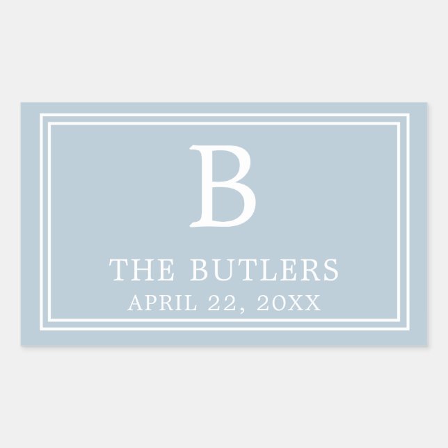 Adesivo Retangular Azul Poeirento Moderno (Frente)