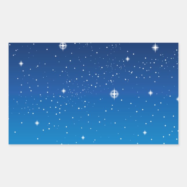 Adesivo Retangular Azul profundo céu noturno estrelado (Frente)