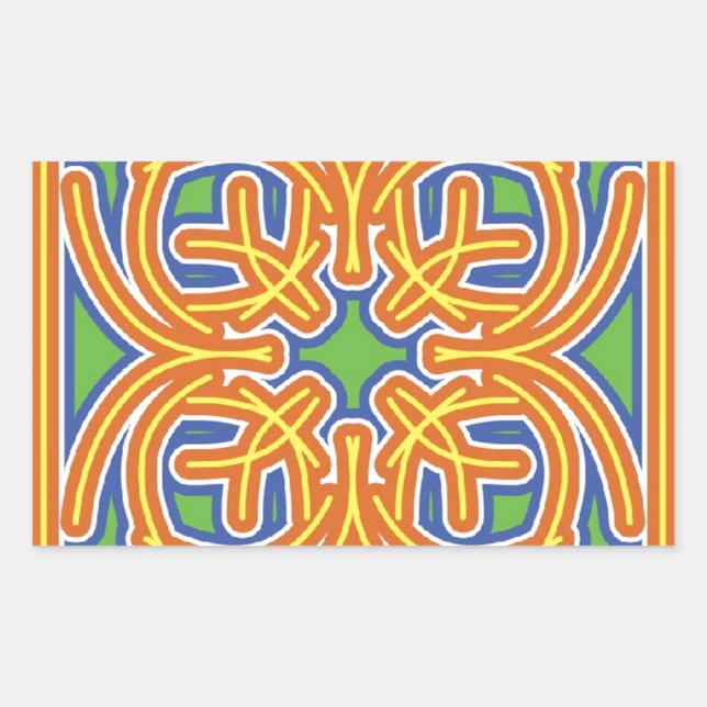 Adesivo Retangular Azulejo exótico (Frente)