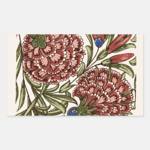Adesivo Retangular Azulejo Flor de Cravo Antigo Rústico Arte De Morga
