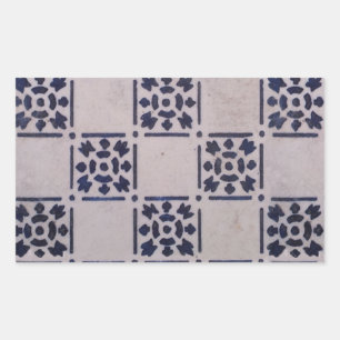 Adesivo Retangular Azulejo Holandês Antigo Delft Azul Branco
